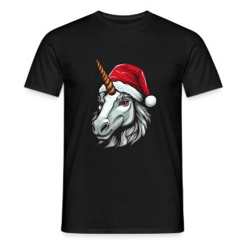 Unicorn Head Christmas Xmas - Men's T-Shirt - black - Front - AI Model Male 178 light (178cm)