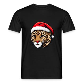 Tête de guépard Noël Noël - T-shirt homme - noir - Devant - AI Model Male 178 light (178cm)