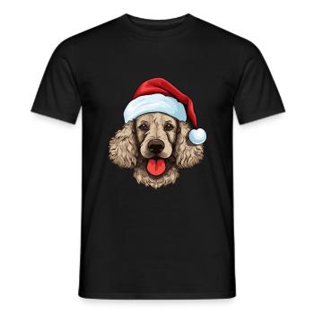 Pudel Hund Kopf Weihnachten Xmas - Männer T-Shirt - Schwarz - Vorne - AI Model Male 178 light (178cm)