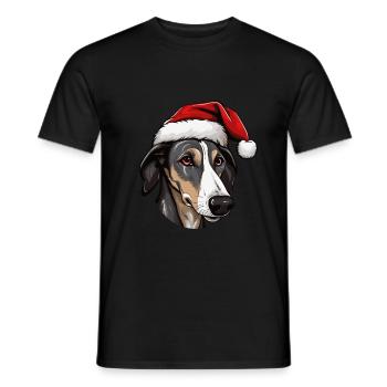 Tête de chien lévrier Noël Noël - T-shirt homme - noir - Devant - AI Model Male 178 light (178cm)