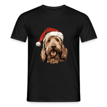 Otterhound Dog Christmas Head - Men's T-Shirt - black - Front - AI Model Male 178 light (178cm)