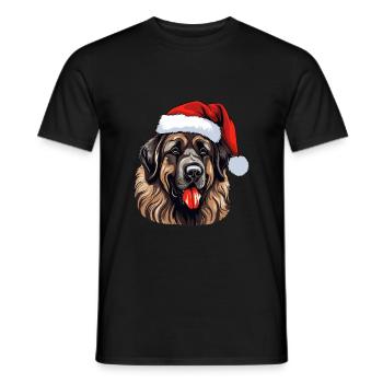Leonberger Hund Weihnachten Kopf - Männer T-Shirt - Schwarz - Vorne - AI Model Male 178 light (178cm)