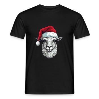 Alpaca Christmas Animal Head Llama - Men's T-Shirt - black - Front - AI Model Male 178 light (178cm)