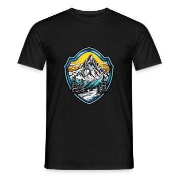 Symbol Berge Wappen - Männer T-Shirt - Schwarz - Vorne - AI Model Male 178 light (178cm)