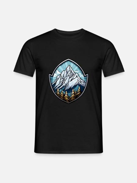 Berge Symbol Wappen - Männer T-Shirt - Schwarz