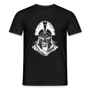 Spartan Warrior Gladiator Head - Men's T-Shirt - black - Front - AI Model Male 178 light (178cm)