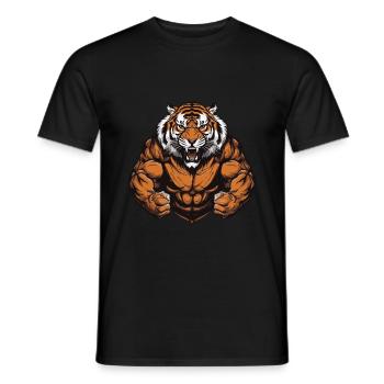 Tiger Muskeln Beast Martial Arts MMA - Männer T-Shirt - Schwarz - Vorne - AI Model Male 178 light (178cm)