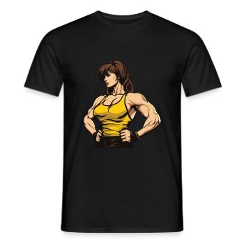 Femme Fitness Muscles Workout Gym Fille - T-shirt homme - noir - Devant - AI Model Male 178 light (178cm)