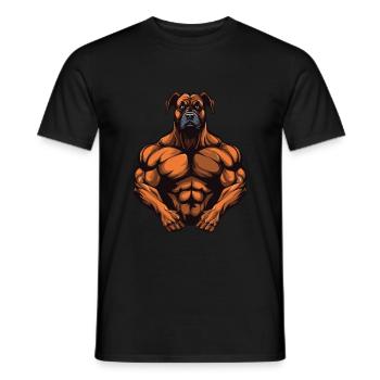 Hund Muskeln Fitness Martial Arts MMA - Männer T-Shirt - Schwarz - Vorne - AI Model Male 178 light (178cm)