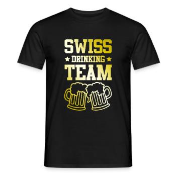 Suisse Drinking Team Suisse - T-shirt homme - noir - Devant - AI Model Male 178 light (178cm)