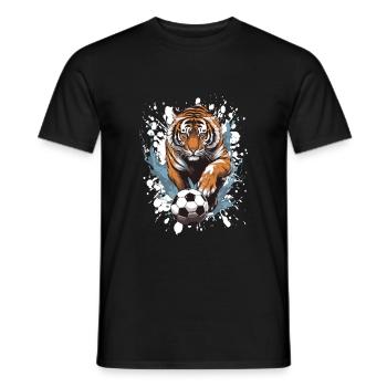 Équipe sportive de football Tiger - T-shirt homme - noir - Devant - AI Model Male 178 light (178cm)