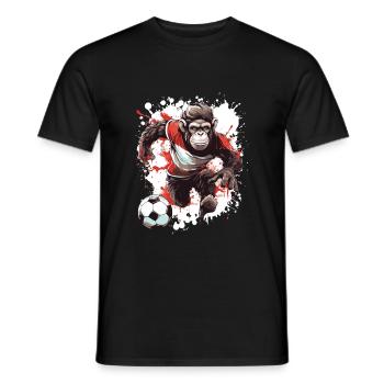 Équipe sportive de football singe - T-shirt homme - noir - Devant - AI Model Male 178 light (178cm)