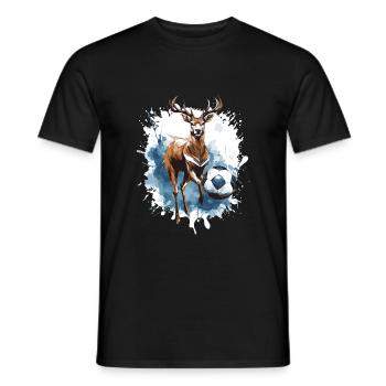 Équipe sportive de football Hirsch - T-shirt homme - noir - Devant - AI Model Male 178 light (178cm)