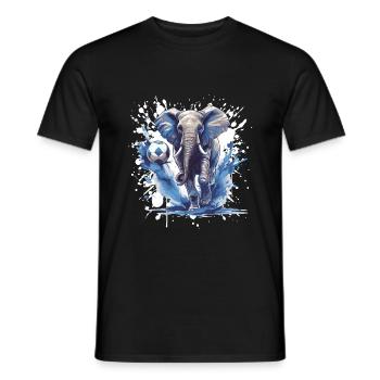 Équipe sportive de football éléphant - T-shirt homme - noir - Devant - AI Model Male 178 light (178cm)