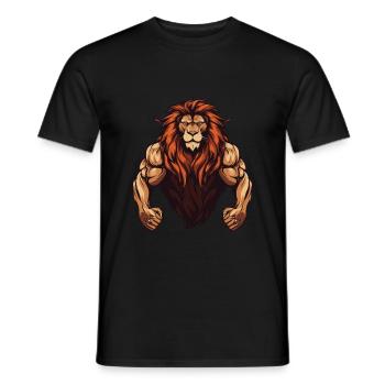 Löwe Bodybuilding Fitness Martial Arts MMA - Männer T-Shirt - Schwarz - Vorne - AI Model Male 178 light (178cm)