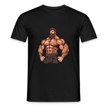 Workout Bodybuilder Gym Muscles Bodybuilding - Men's T-Shirt - black - Front - AI Model Male 178 light (178cm)
