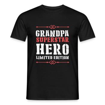 Best Grandpa Hero Saying - Men's T-Shirt - black - Front - AI Model Male 178 light (178cm)