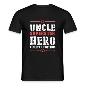 Best Uncle Hero Saying - Men's T-Shirt - black - Front - AI Model Male 178 light (178cm)