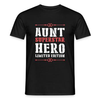 Best Aunt Heroine Saying - Men's T-Shirt - black - Front - AI Model Male 178 light (178cm)