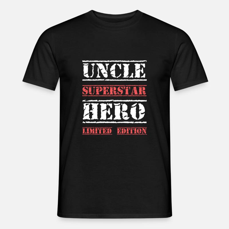 Bester Onkel Star Spruch - Männer T-Shirt - Schwarz
