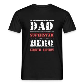 Meilleur Papa Star Papa Papa Papa - T-shirt homme - noir - Devant - AI Model Male 178 light (178cm)