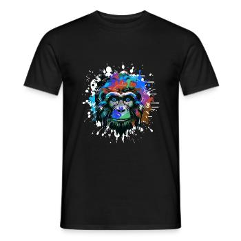 Monkey Head Portrait Colorful - Men's T-Shirt - black - Front - AI Model Male 178 light (178cm)