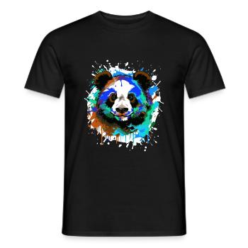 Portrait De Tête De Panda Coloré - T-shirt homme - noir - Devant - AI Model Male 178 light (178cm)