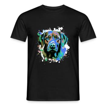 Labrador Hund Kopf Porträt Bunt - Männer T-Shirt - Schwarz - Vorne - AI Model Male 178 light (178cm)