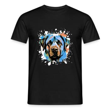Kangal Hund Kopf Porträt Bunt - Männer T-Shirt - Schwarz - Vorne - AI Model Male 178 light (178cm)
