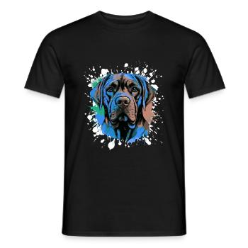 Mastiff Dog Head Portrait Colorful - Men's T-Shirt - black - Front - AI Model Male 178 light (178cm)