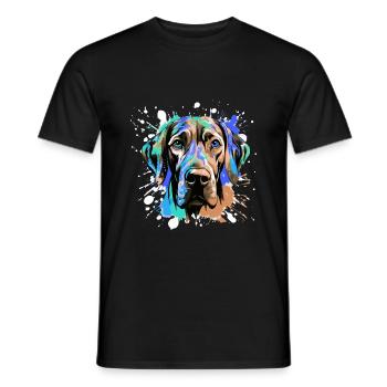 Great Dane Dog Head Portrait Colorful - Men's T-Shirt - black - Front - AI Model Male 178 light (178cm)