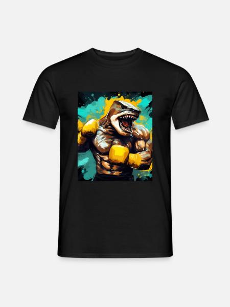 Shark Animal Boxer Fighter - Men's T-Shirt - black