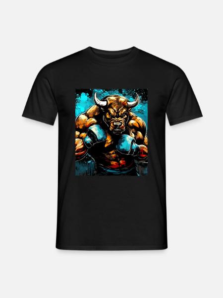 Stier Bulle Boxer Kämpfer - Männer T-Shirt - Schwarz