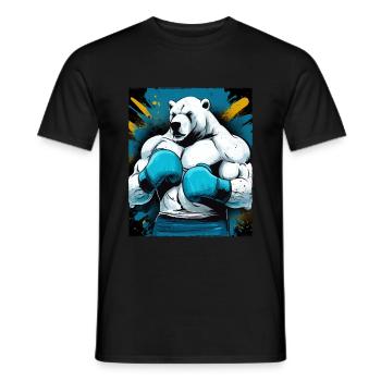 Polar Bär Boxer Kämpfer Eisbär Boxing - Männer T-Shirt - Schwarz - Vorne - AI Model Male 178 light (178cm)