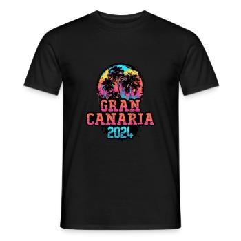 Gran Canaria 2024 Team Palm Trees Multicolored - Men's T-Shirt - black - Front - AI Model Male 178 light (178cm)