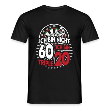60 Geburtstag triple 20 Dartpfeilen & Dartscheibe - Männer T-Shirt - Schwarz - Vorne - AI Model Male 178 light (178cm)