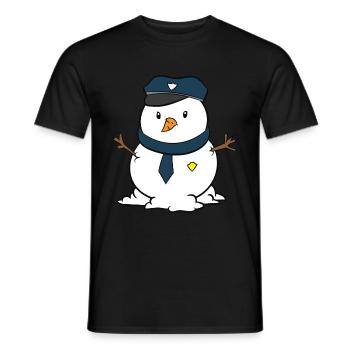 Weihnachtsschneemann Weihnachten Polizei Kinder - Männer T-Shirt - Schwarz - Vorne - AI Model Male 178 light (178cm)