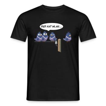 WLAN Vögel Tauben Wifi Vogel Drahtlos - Männer T-Shirt - Schwarz - Vorne - AI Model Male 178 light (178cm)