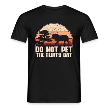 Cat Lion - Do Not Pet The Fluffy Cat - Men's T-Shirt - black - Front - AI Model Male 178 light (178cm)