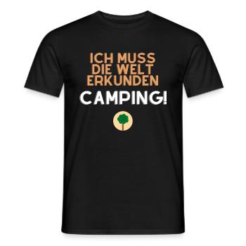 Ich muss die Welt erkunden - Männer T-Shirt - Schwarz - Vorne - AI Model Male 178 light (178cm)