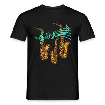 Saxophone saxophone musicien cadeau de musique - T-shirt homme - noir - Devant - AI Model Male 178 light (178cm)