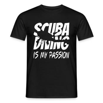 Diving diver - Men's T-Shirt - black - Front - AI Model Male 178 light (178cm)