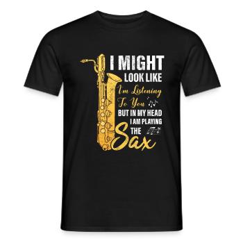 Saxophoniste cadeau de saxophone - T-shirt homme - noir - Devant - AI Model Male 178 light (178cm)