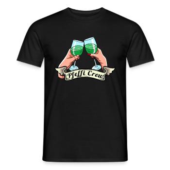 Pfeffi Pfefferminzlikör Crew - Männer T-Shirt - Schwarz - Vorne - AI Model Male 178 light (178cm)