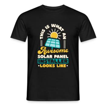 Solar Panel Installer - Men's T-Shirt - black - Front - AI Model Male 178 light (178cm)