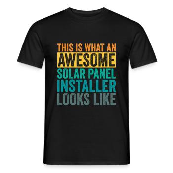 Solar Panel Installer - Men's T-Shirt - black - Front - AI Model Male 178 light (178cm)