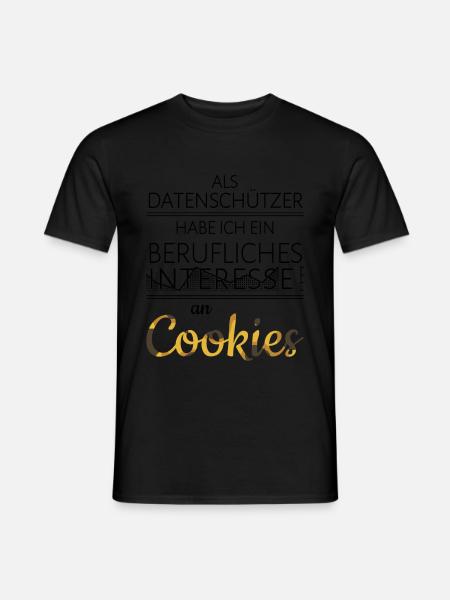 Lustig Datenschützer berufliche Cookies - Männer T-Shirt - Schwarz