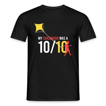 meine Kindheit war eine 10/10 - Männer T-Shirt - Schwarz - Vorne - AI Model Male 178 light (178cm)
