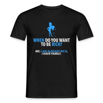 Déjà riche : ma famille - T-shirt homme - noir - Devant - AI Model Male 178 light (178cm)
