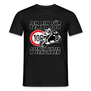 Motorrad Tempo 100 - Männer T-Shirt - Schwarz - Vorne - AI Model Male 178 light (178cm)